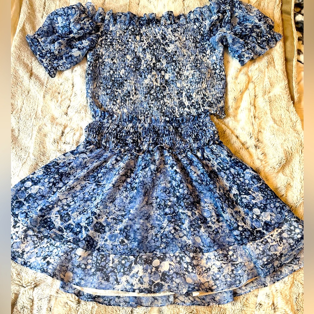 Express 2 piece set Ribbed off the shoulder Crop top with matching skirt